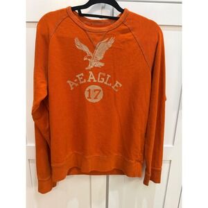 American Eagle Mens Orange Graphic Crewneck Sweatshirt Athletic Fit Medium 17